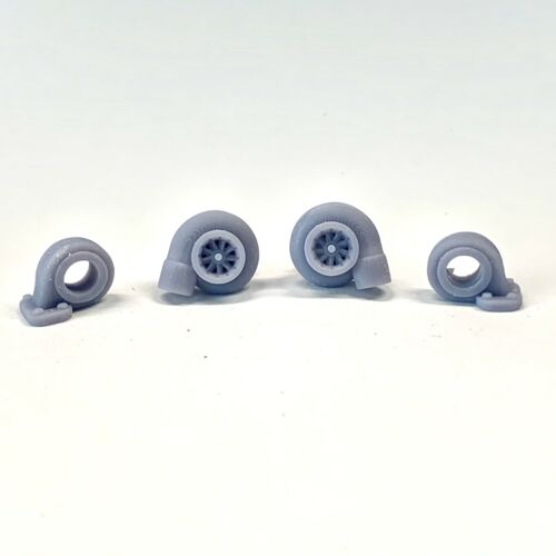 Resin Set Of 2 Large Dual Mirrored Turbos Turbochargers Drift Swap 1/24 1/25