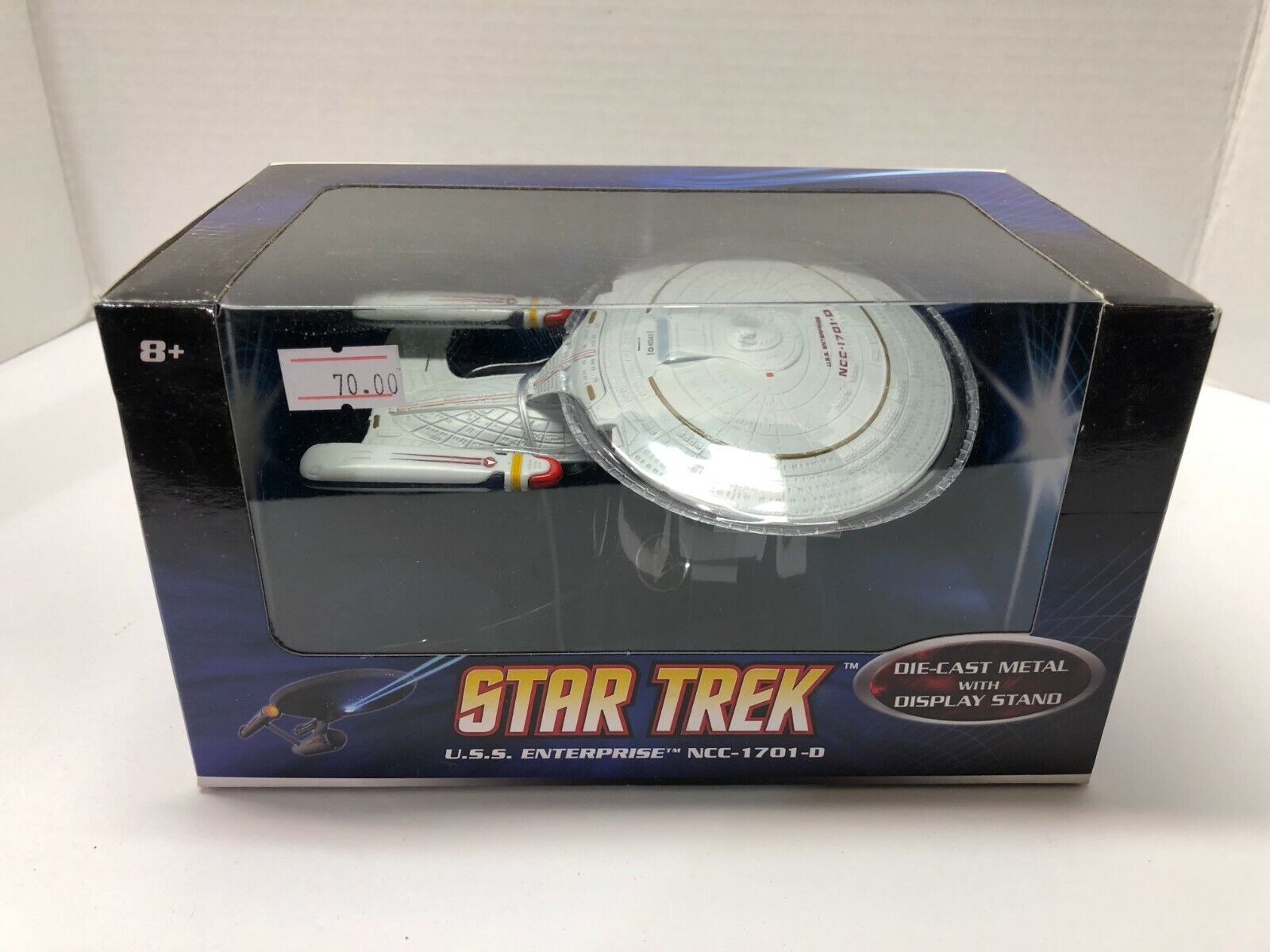 Star Trek 7" Die Cast Enterprise Ncc-1701-d Starship With Stand