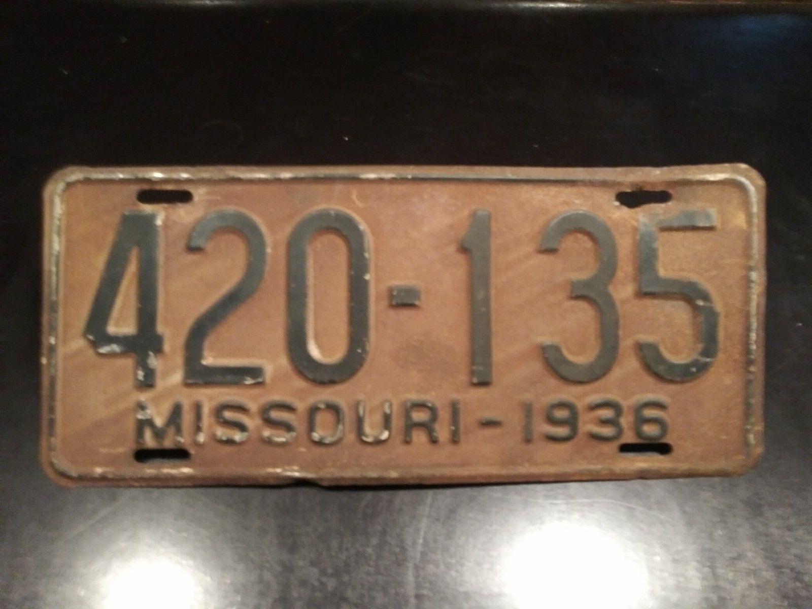 1936 Missouri License Plate, Antique Car, Rat Rod, Etc.