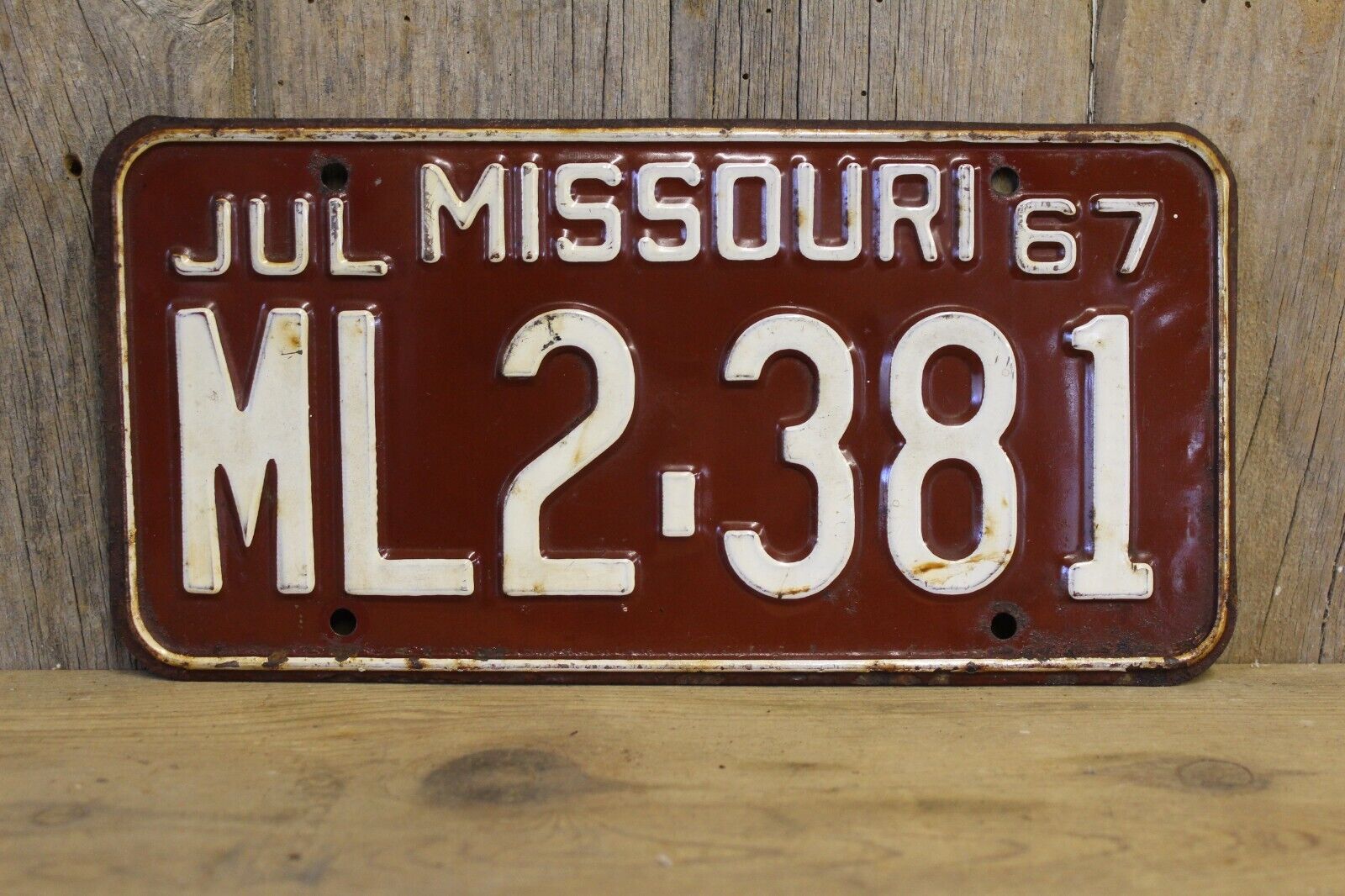 1967 Missouri License Plate July Ml2 - 381
