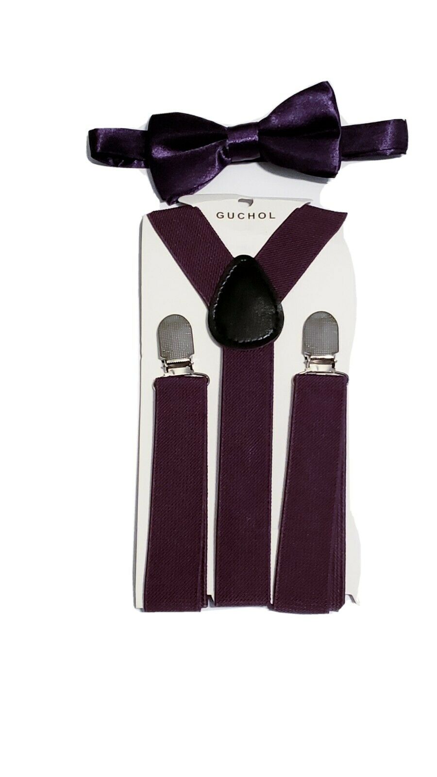 Purple Bow Tie & Suspender Set