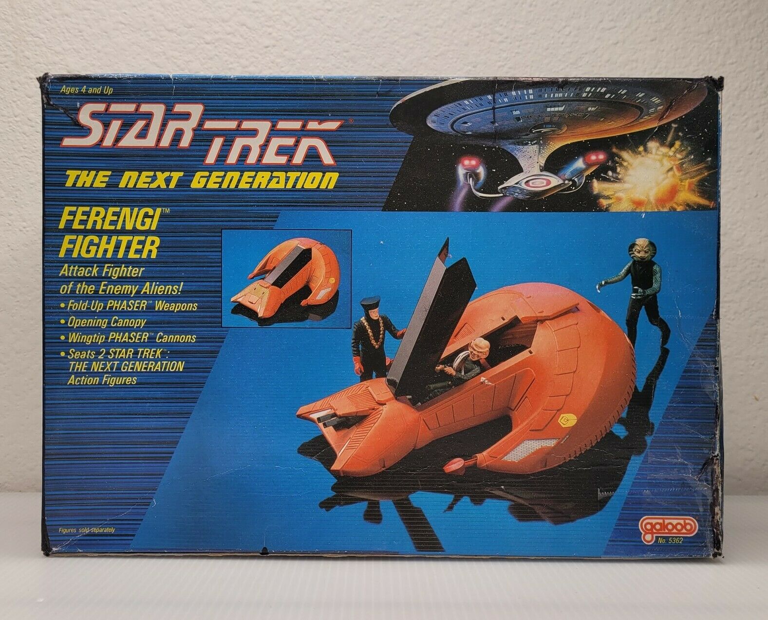 1989 Stat Trek The Next Generation Ferengi Fighter Sealed Box Galoob No. 5362