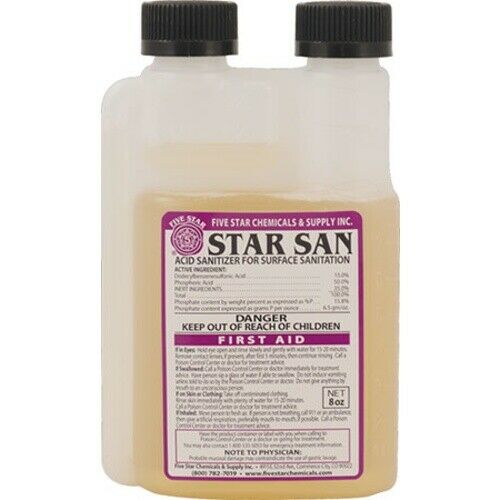 Star San Sanitizer, 8 Oz No Rinse Food Grade By Five Star Sterilizer