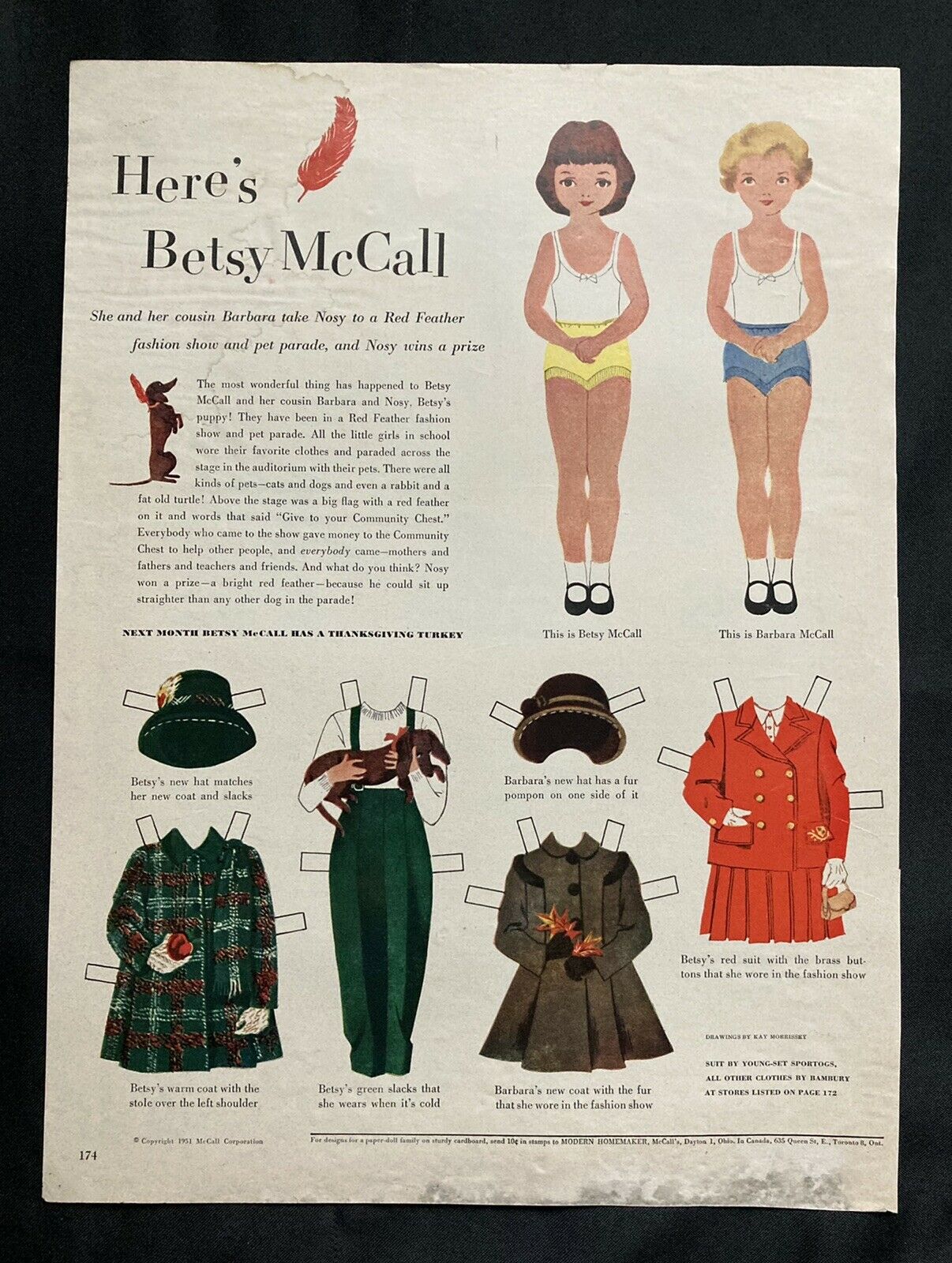 Vintage Betsy Mccall Mag. Paper Dolls, Here’s Betsy Mccall, Oct. 1951