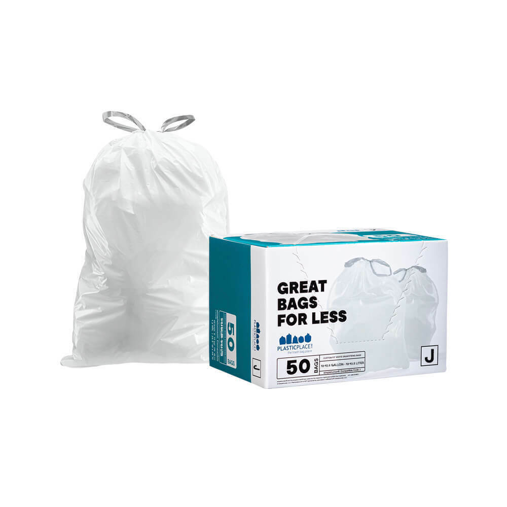 Plasticplace Custom Fit Trash Bags │ Simplehuman®* Code J Compatible (50 Count)