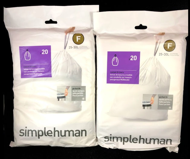 X2 Simplehuman Trash Bags Liners Code F 20ct Custom Can Refill White (lot Of 2)