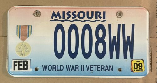 Missouri License Plate World War Ii Veteran 2 February 2009