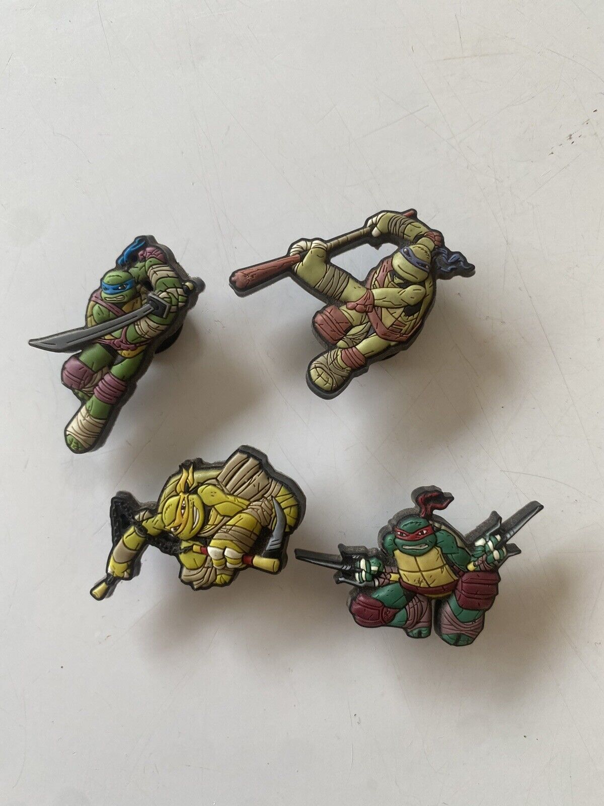 Genuine Complete Set Of 4 Teenage Mutant Ninja Turtles Crocs Jibbitz Charms Tmnt