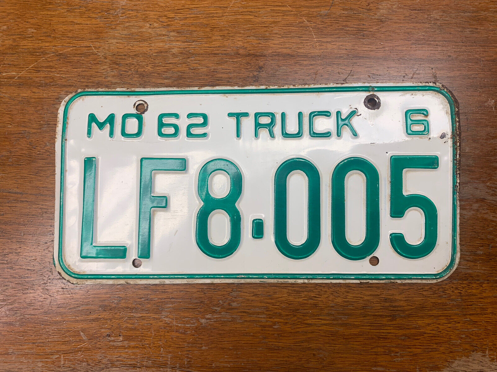 Vintage 1962 Missouri Truck License Plate