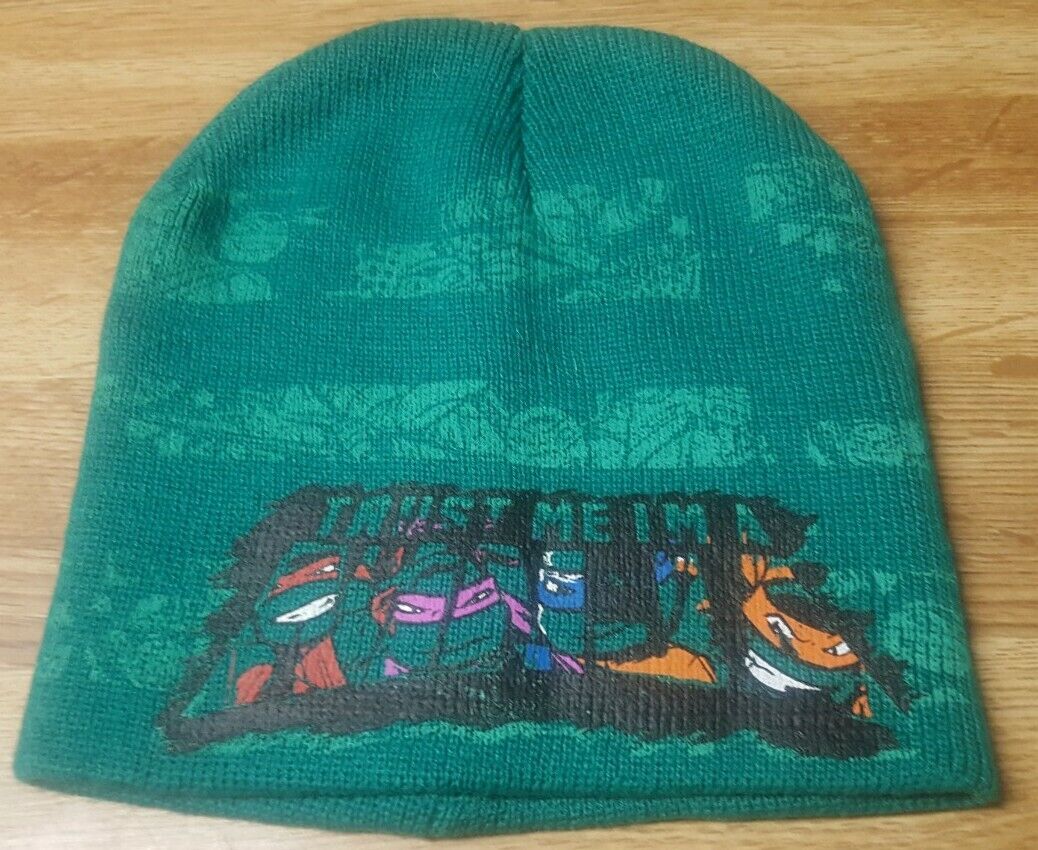 Nwot Teenage Mutant Ninja Turtles Tmnt Green Knit Winter Hat Beanie Cap New