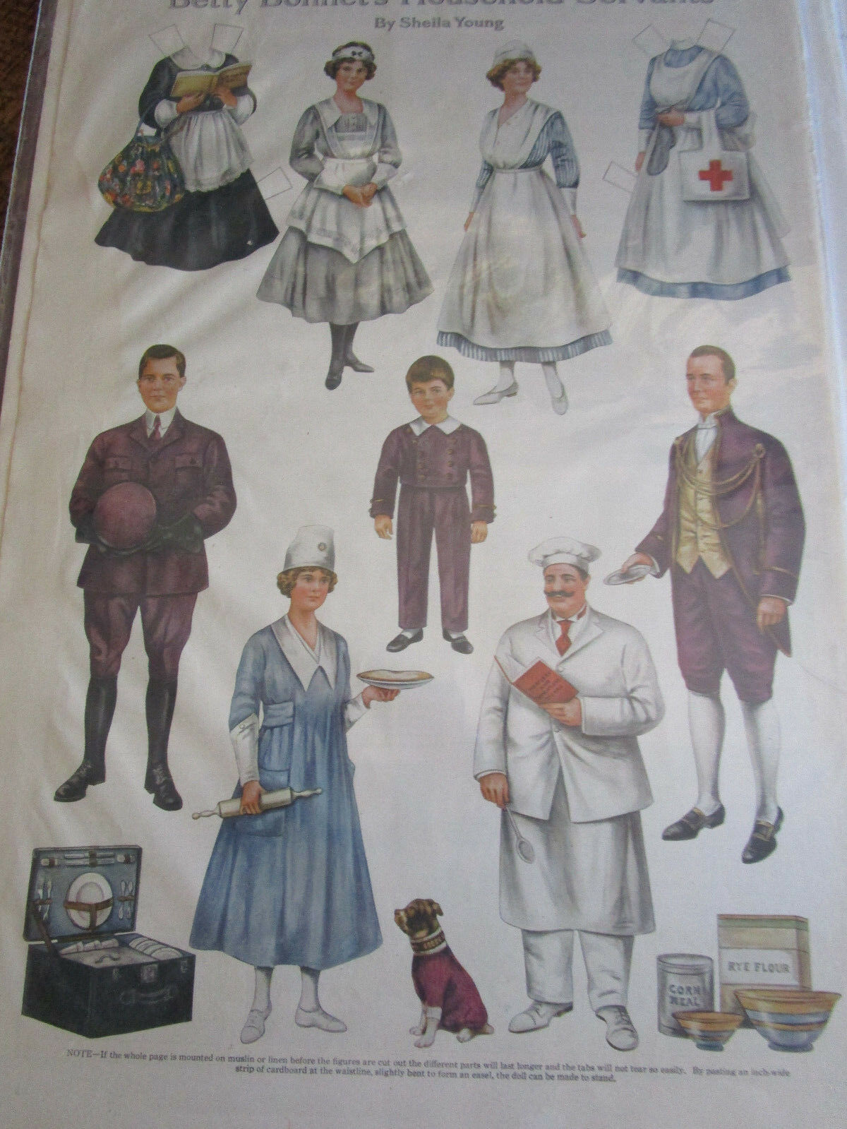 1918 Sheila Young Betty Bonnet's Paper Doll Household Servants Uncut