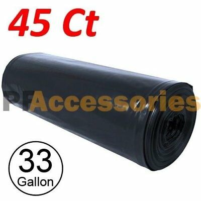 45 Large 33 Gallon Strong Commercial Trash Bag Heavy Garbage Duty Yard (black)
