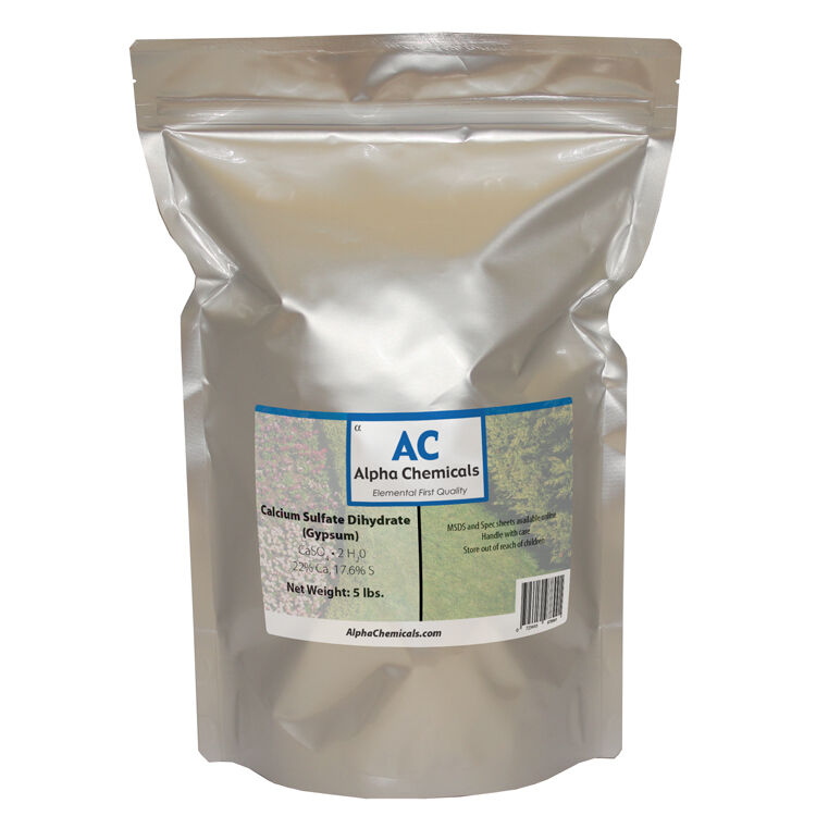 5 Pounds - Calcium Sulfate Dihydrate - Gypsum - Fine Powder