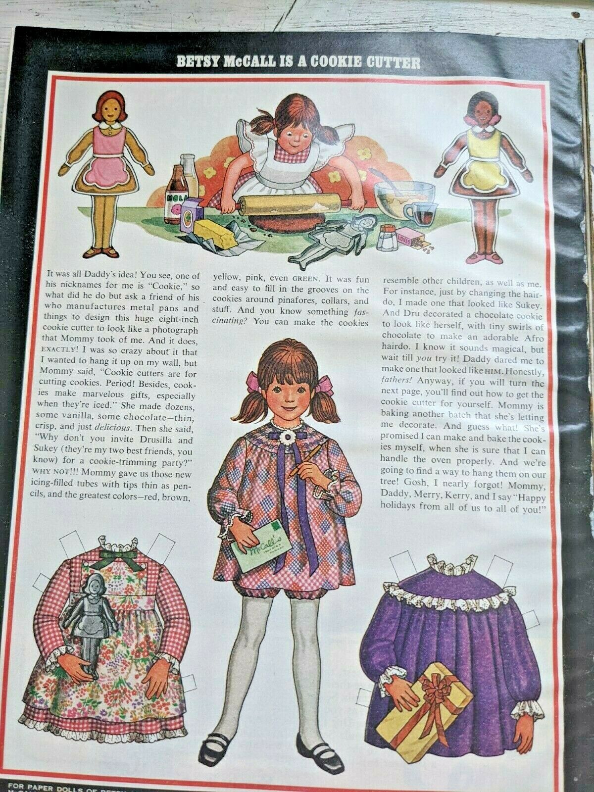 Betsy Mccall Is A Cookie Cutter December 1971 Paper Doll Mccall's Magazine