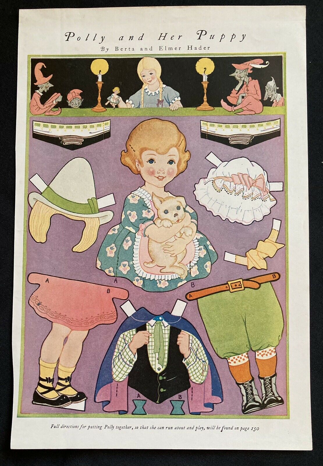 Polly And Her Puppy Paper Doll, Good Housekeeping, 1924, Hader Art