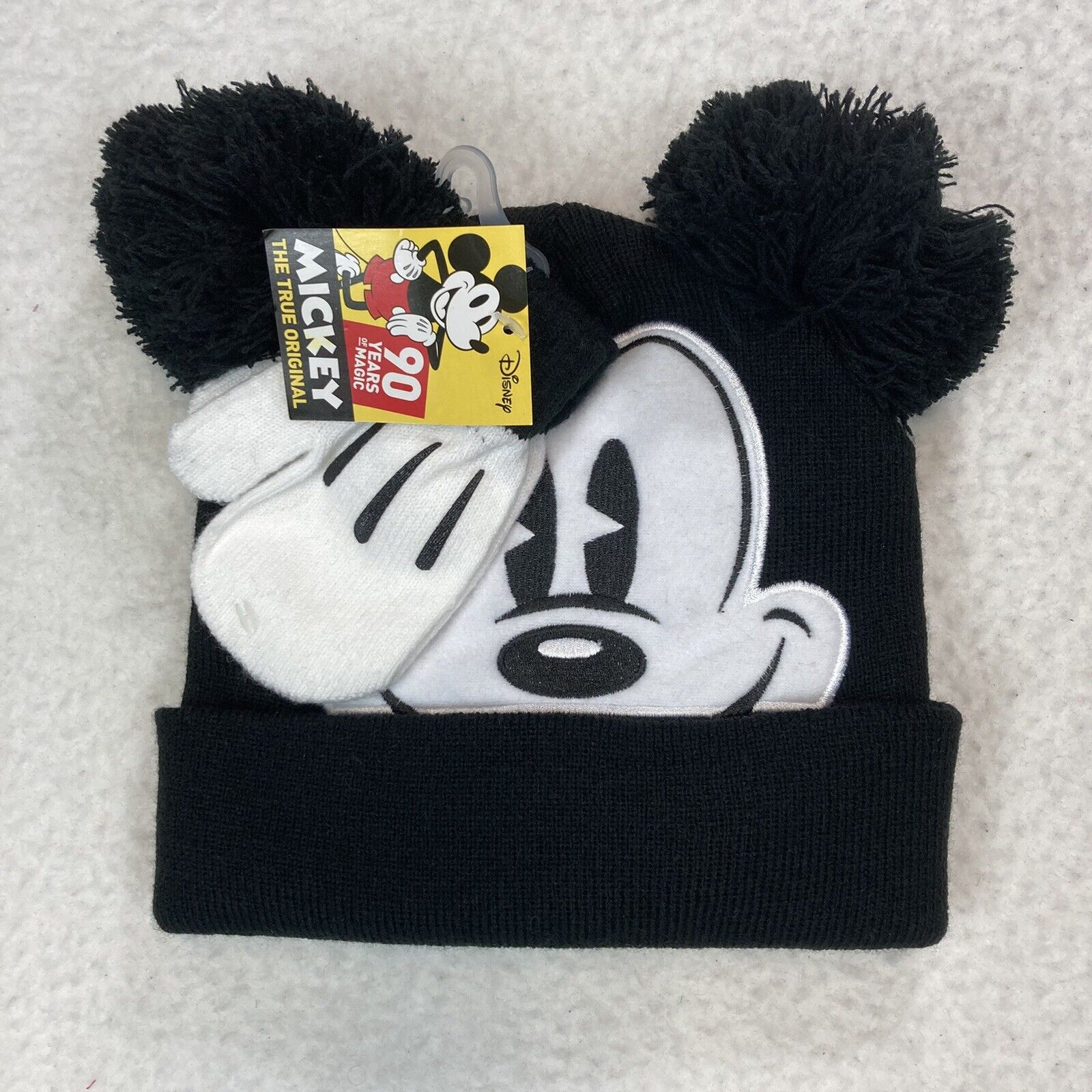 Disney Mickey Mouse Beanie Hat And Mickey Hands Gloves Toddler Kids Set Winter