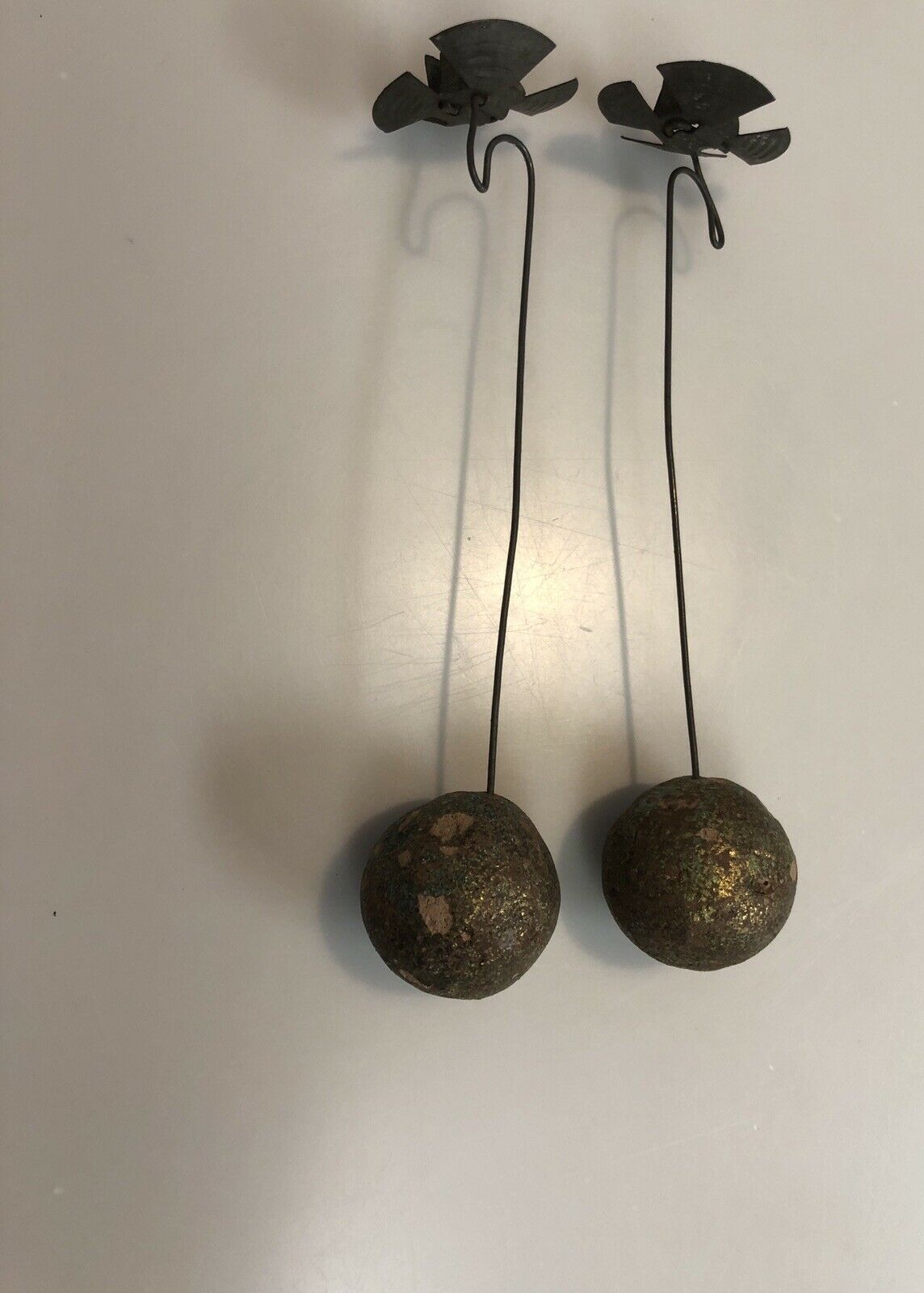 2 Vintage Christmas Tree Candle Holders With Balance Weight.