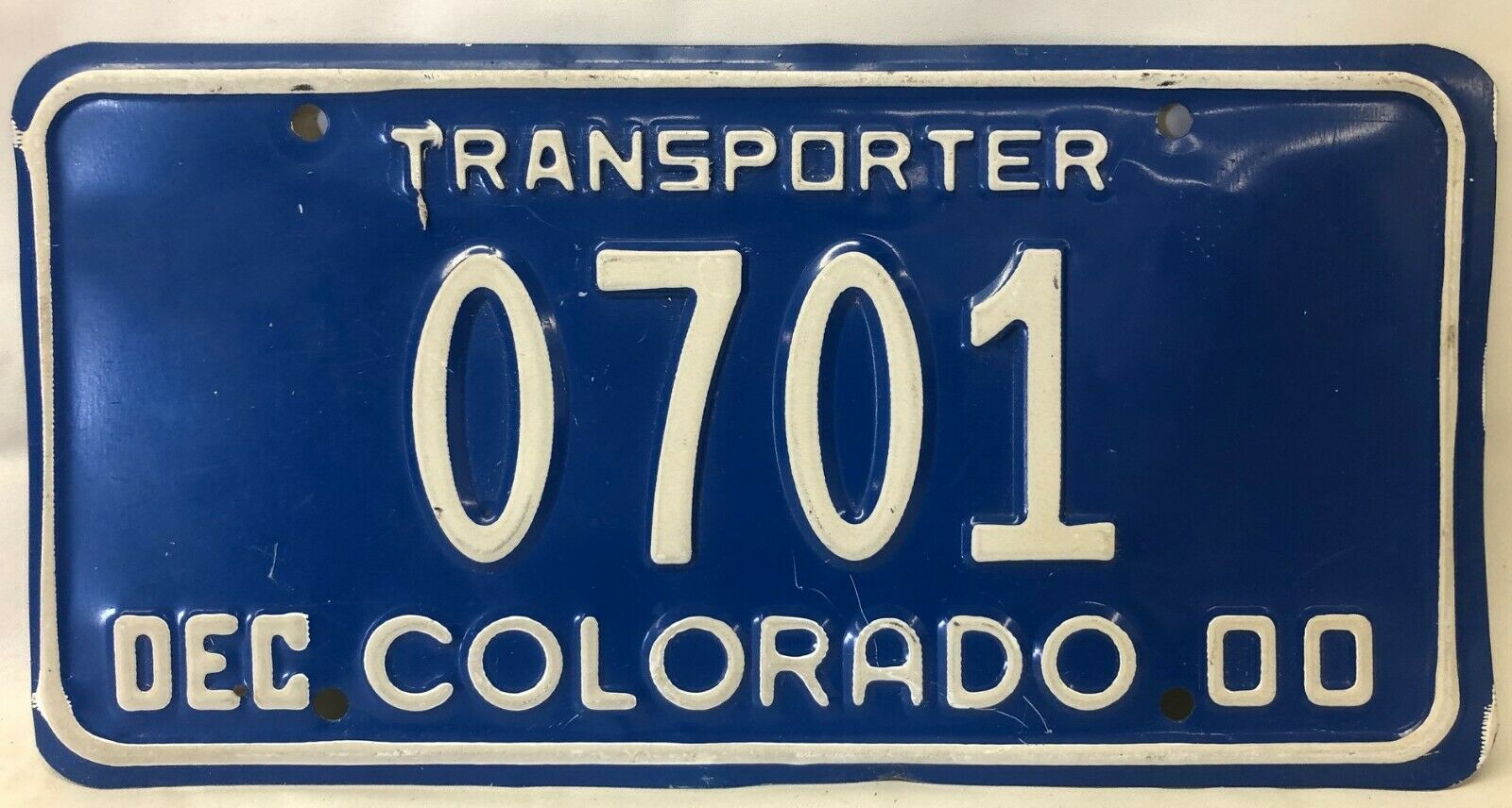 Vintage Transporter License Plate 2000 Colorado 0701