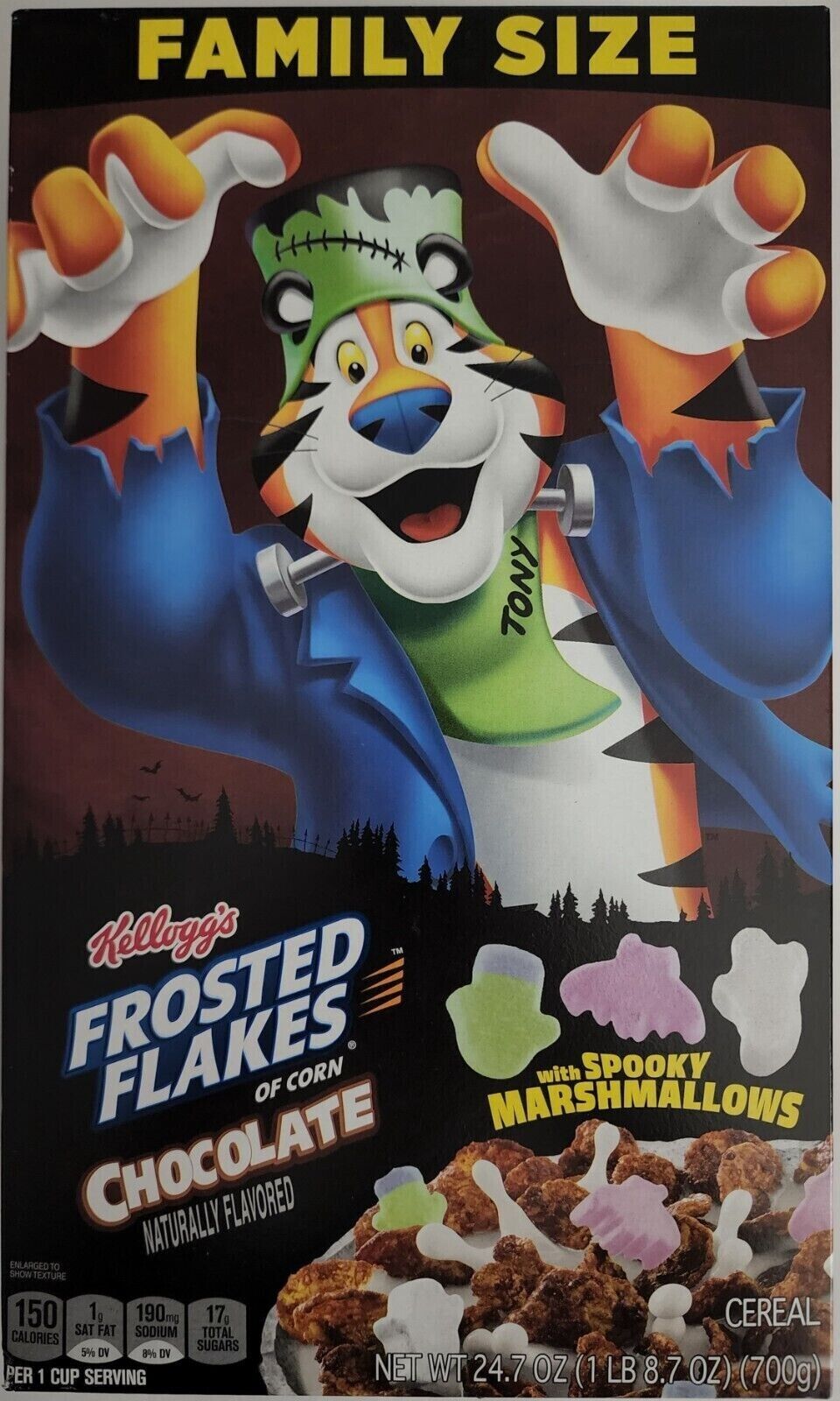Kellogg's Family Size 24.7 Oz Halloween Chocolate Flavored Frosted Flakes Cereal