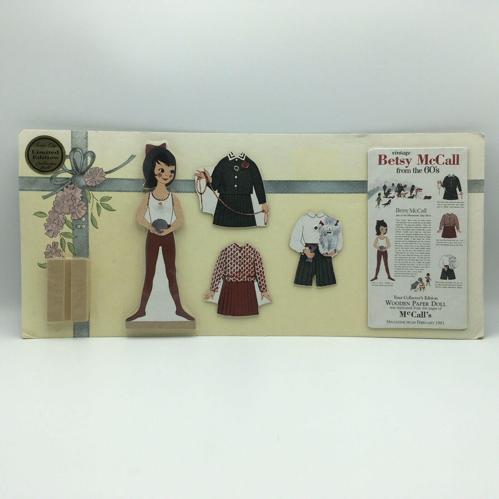 Vintage Betsy Mccall 1960s Wooden Paper Doll New In Package
