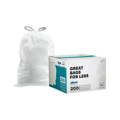 Plasticplace Custom Fit Trash Bags│simplehuman®* Code H Compatible (200 Count)