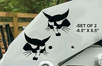 Bobcat Face Sticker 6.5" Set Of 2 Logo Skid Steer Vinyl Decal Sticker
