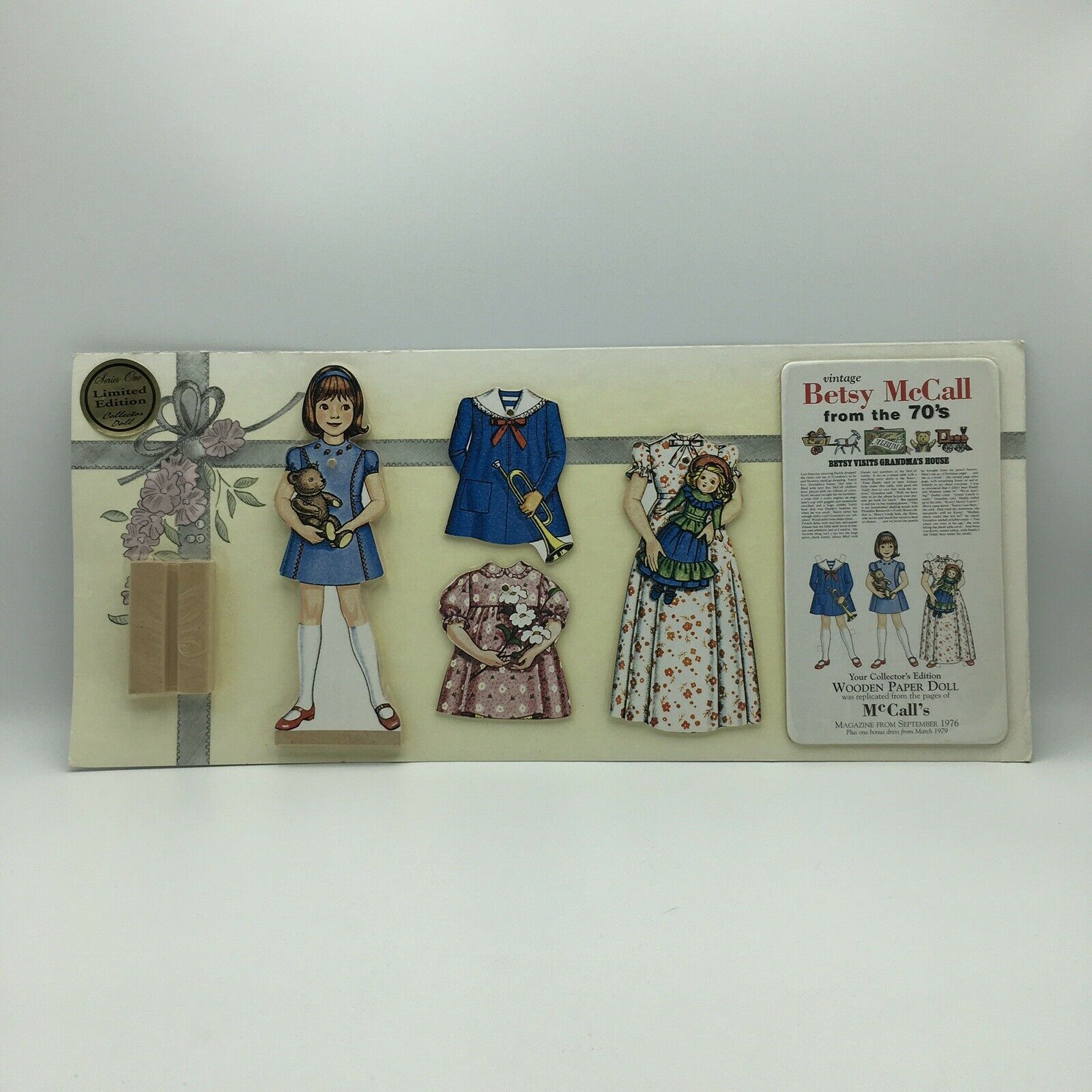 Vintage Betsy Mccall 1970s Wooden Paper Doll New In Package