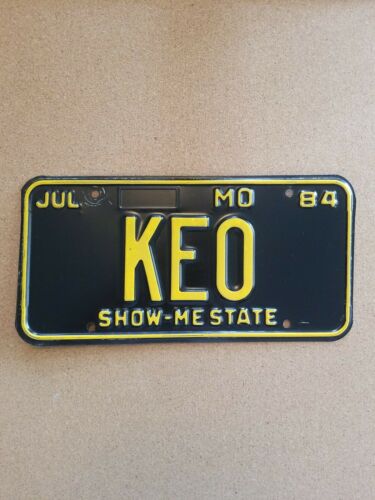 1984 Missouri License Plate Expired Vanity License Plate Keo